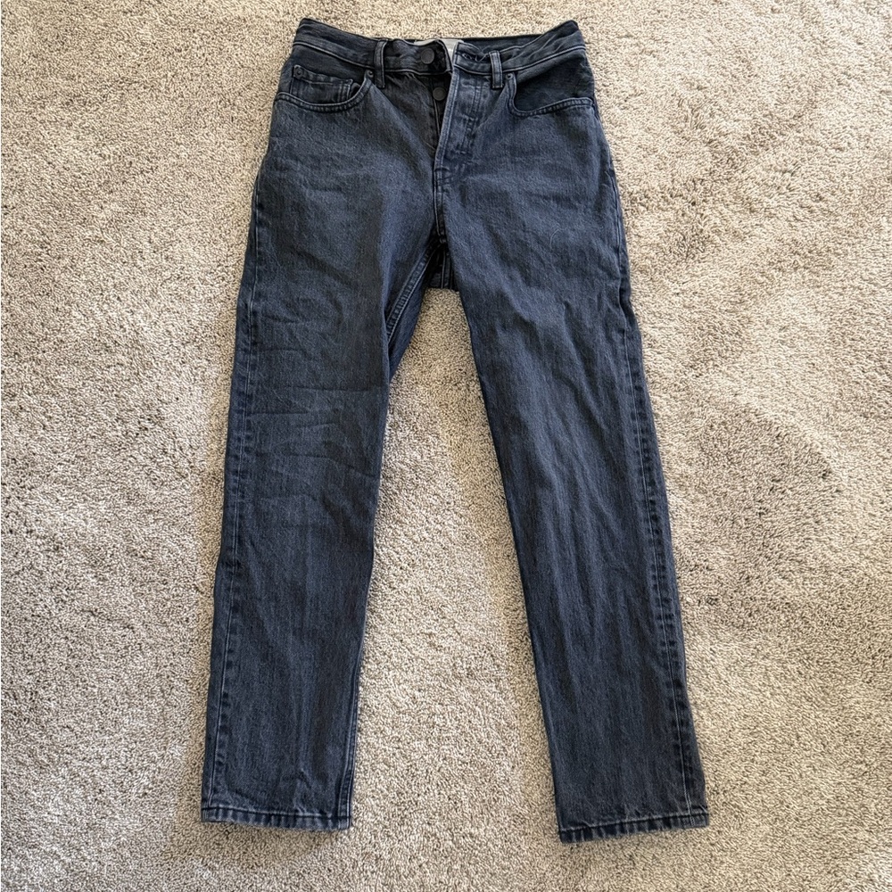Everlane Straight-Leg Jeans in Washed Black